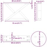  Noge za klub stolić 2 kom. antracit 60 x (30-31,3) cm čelik | shoptok.hr