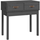 Maison Chic konzolna miza - miza ob steni siva 76,5x40x75 cm trdna borovina, (21786007) Cene