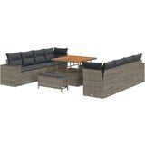  11-dijelni set vrtnog šanka s jastučićima sivi poliratan akacija 3-dijelni set vrtnog stola s jastučićima sivi poliratan akacij | shoptok.hr