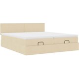  Otomanski okvir kreveta s madracima krem 200x200cm od tkanine | shoptok.hr