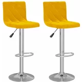 Barski stolčki 2 kosa gorčično rumen žamet, (20967350)