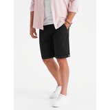 Ombre Classic men's chino shorts with rolled up leg - black | Shoptok.si