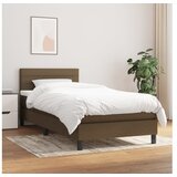  Box spring postelja z vzmetnico temno rjava 100x200 cm blago | Shoptok.si