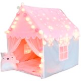 Lean_Toys Prenosni zložljivi otroški hišni šotor roza | Shoptok.si