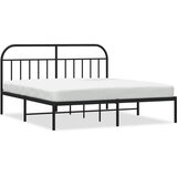  Metalni okvir za krevet s uzglavljem crni 180x200 cm | shoptok.hr