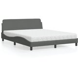 Krevet s madrac Dover svjetlosivi 160x200cm tkanina | Eponuda.com