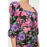 Trendyol Multicolored Belted Square Collar Patterned Dress | ePonuda.com