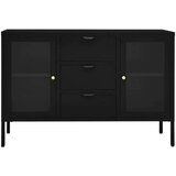 vidaXL komoda crna 105 x 35 x 70 cm od čelika i kaljenog stakla | shoptok.hr