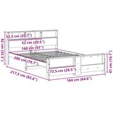  Krevetna konstrukcija Vosak smeđa 160 x 200 cm Masivna borovina | shoptok.hr