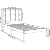  Za krevet od masivne borovine bijeli 90 x 200 cm | shoptok.hr