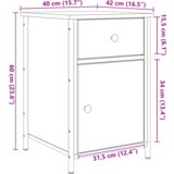  Nočna omarica 2 pcs Črni hrast 40 x 42 x 60 cm Konstruiran les | Shoptok.si