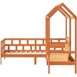 vidaXL dnevna postelja s streho voščeno rjava 90x200 cm trdna borovina | Shoptok.si