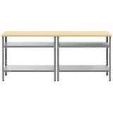  Set radnog stola s policom 2 pcs Bež i siva 200 x 55 x 85 cm | Eponuda.ba