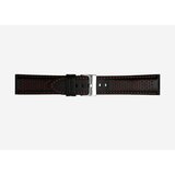 Poletto crni Cosmos Leather And Lorica Waterproof Kaiš Za Sat Sa Crvenim Detaljima 685/07.22