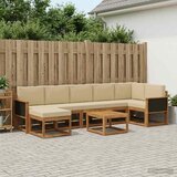  Set vanjskih sofa s jastukom 8 pcs Prirodna i bež Poliester | Eponuda.com