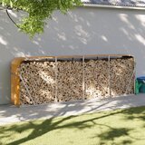vidaXL Držač za cjepanice svjetlosmeđi 300x45x100 cm pocinčani čelik Cijene