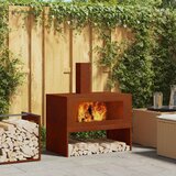  Kamin Smeđa 80 x 50 x 96 cm Čelik otporan na vremenske uvjete | shoptok.hr