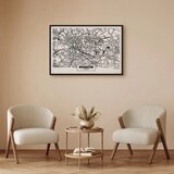  Slika - City Plan: Krakow (1 Part) Wide 120x80 U crnom drvenom okviru | shoptok.hr