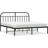 Maison Chic Kovinski Posteljni okvir - Dvoposteljna postelja - Zakonska postelja z vzglavjem črn 160x200 cm, (21692642) Cene