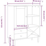  Visoka komoda SENJA bijela izgled ratana 90x40x112 cm borovina | shoptok.hr
