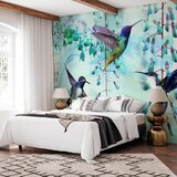  Foto tapeta - Flying Hummingbirds (Green) 196x140 Samoljepljiva | shoptok.hr