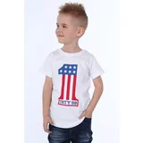 Fasardi Boys' white T-shirt with an application