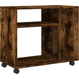 vidaXL Bočni stolić s kotačima boja hrasta 70x35x60 cm drveni | shoptok.hr