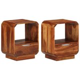 The Living Store Nočna omarica s predalom 2 kosa trden palisander 40x30x50cm - Nočna Omarica, (21433314) Cene