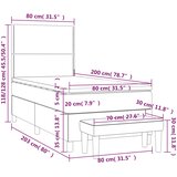 Box spring krevet s madracem tamnoplavi 80 x 200 cm baršunasti | Eponuda.ba