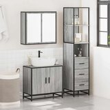  3-dijelni set kupaonskog namještaja siva boja hrasta drveni | shoptok.hr