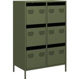 Maison Chic Visoka omara - Komoda - Predalnik olivno zelena 68x39x101,5 cm jeklo, (21722491) | Shoptok.si