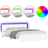  Okvir kreveta s uzglavljem i LED bijeli 160 x 200 cm | Eponuda.com