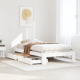 vidaXL Posteljni okvir brez vzmetnice bel 75x190 cm trdna borovina Cene