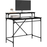 vidaXL Miza Črna Orehovina 100 x 50 x 90 cm Konstruiran les | Shoptok.si