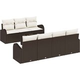 8 komadni vrtni kauč set s jastučićima smeđi Poly Ratan | shoptok.hr