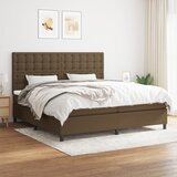  Krevet s oprugama i madracem tamnosmeđi 200x200 cm od tkanine | shoptok.hr