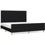  Okvir za krevet s uzglavljem crni 160 x 200 cm od tkanine | shoptok.hr