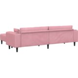  Žametni kavč z blazino 3 pcs Roza 208 cm Žamet | Shoptok.si