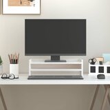 Stalak za monitor bijeli 50 x 24 x 16 cm od masivne borovine | shoptok.hr