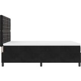  Postelja s podvozjem in vzmetnico Črna 160x200 cm Žamet | Shoptok.si