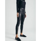 Legendww ženske crne pantalone od veštačke koše 2407-9080-06  cene