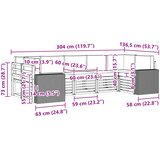  Sekcijska garnitura 7 pcs Prirodna i svjetlosiva Poliester | Eponuda.ba