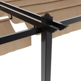  Vrtna sjenica s pomičnim krovom 3 x 6 m sivosmeđa aluminijska | shoptok.hr