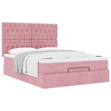  Otomanski krevet s madracima ružičasti 140x190 cm baršunasti | Eponuda.com