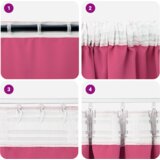 vidaXL Zavese z zavesami 2 pcs Svetlo roza 260 x 140 cm Poliester | Shoptok.si
