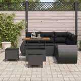  Vrtna sedežna garnitura z blazino 8 pcs Črna poli ratan, (5000133464) | Shoptok.si
