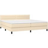 Krevet box spring s madracem LED krem 200x200 cm od tkanine | shoptok.hr