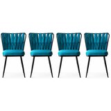  Kuşaklı - 228 V4 blackblue chair set (4 pieces) Cene