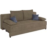 P & B ZOFA S POSTELJNO FUNKCIJO, rjava tekstil, leseni material | Shoptok.si