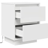  Noćni ormarići s LED svjetlima 2 kom bijeli 38x34x50 cm | shoptok.hr